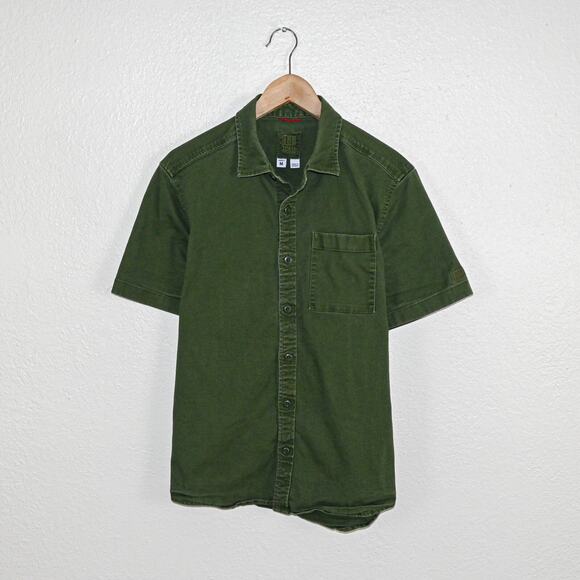 TOPO Designs Men's Short Sleeve Button up Shirt Organic Cotton Size Medium - Picture 1 of 7